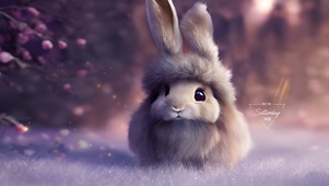可爱戴帽子的兔兔