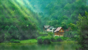 护眼绿景山村