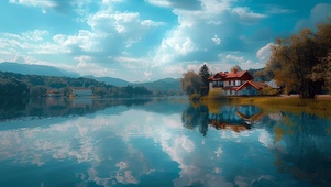 河边美景