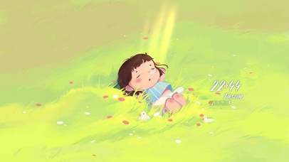 4K 草坪可爱小女孩