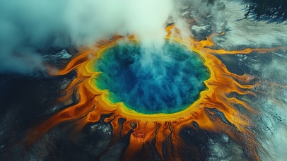 神奇的彩色温泉池