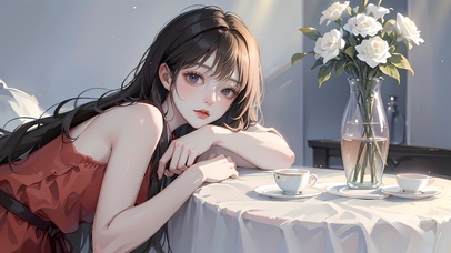 眉如蝶翼，唇若樱桃