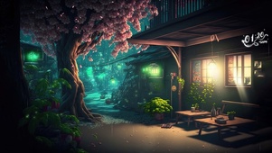 雨夜樱花
