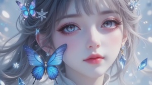 银子II冰蓝系动漫女孩