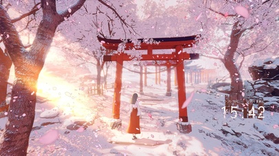 唯美日式插画樱吹雪