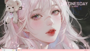 粉色系羞涩中的少女