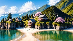 4k海湾樱花岛