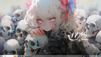 4k 动漫女孩 骷髅头