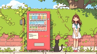 清新夏日 绿墙少女