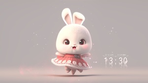 可爱粉色短裙兔兔