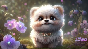 可爱卷毛狗狗