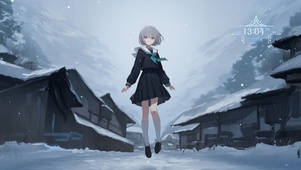唯美雪景少女