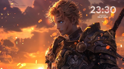 蓝眼金发英俊骑士