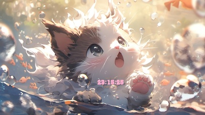 可爱小猫在线玩水