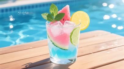 西瓜柠檬气泡水