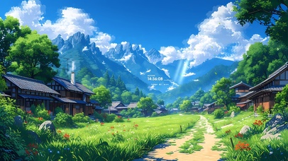 4k春意绿色小镇