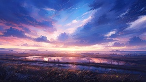 晚霞湿地
