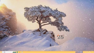 悬崖雪松主题