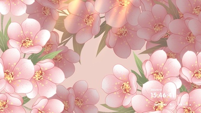 桃花笑 插画壁纸