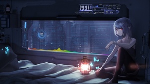 4kl 未来科技城市房间少女