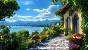 护眼海边别墅阳台