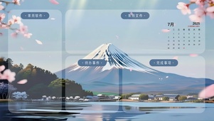 4k分区桌面（富士山风景）