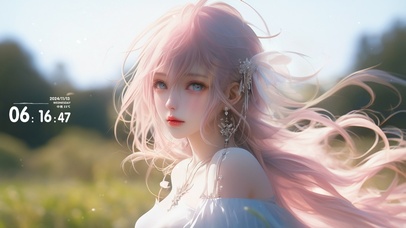 可爱粉毛女孩
