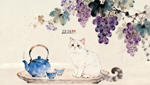 古风猫咪简约文艺桌面