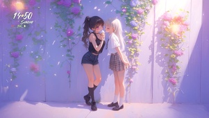 唯美花墙少女