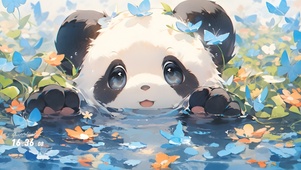 熊猫和蝶