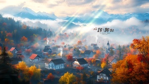 黄昏下的村落