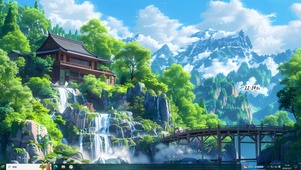 森林瀑布小屋