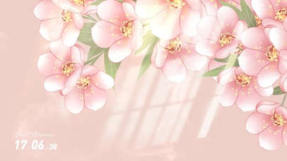 小清新手绘 光影桃花