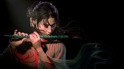 美人吹笛古风壁纸图片_动态桌面壁纸图片_动态壁纸下载-元气壁纸