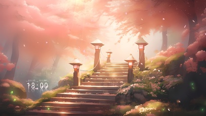 4K 樱花树下小径