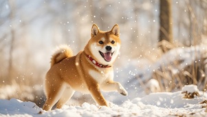 雪中柴犬