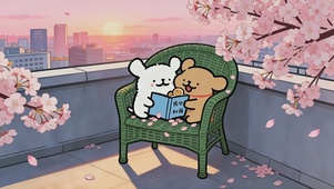 线条小狗甜蜜时光