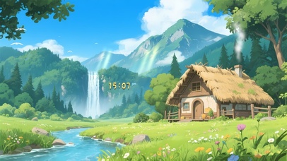 郁郁葱葱山涧小屋