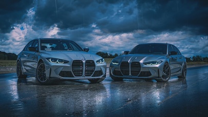 宝马M3，雨天乌云汽车