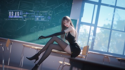 她的黑发如同金色的阳光倾泻而下