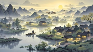 国风山水墨画