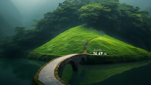 雨中石桥护眼