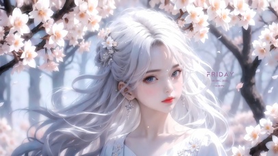 4k治愈樱花女孩