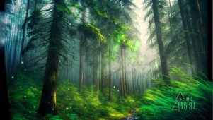 绝美绿色阳光森林