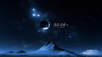 4k 治愈唯美雪山星空之夜