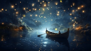 夜晚的小船