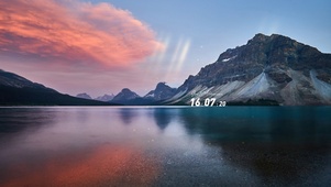 唯美夕阳湖泊