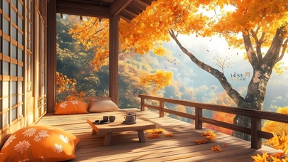 唯美秋天的小屋