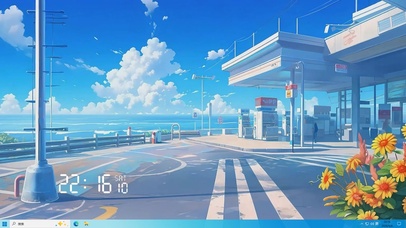海景加油站桌面主题