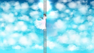 云梯上的少女